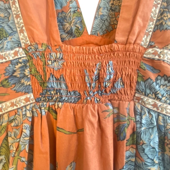 Love the Label Dress Puff- Sleeved Tiered Midi dress in Orange Size XS - Picture 7 of 9